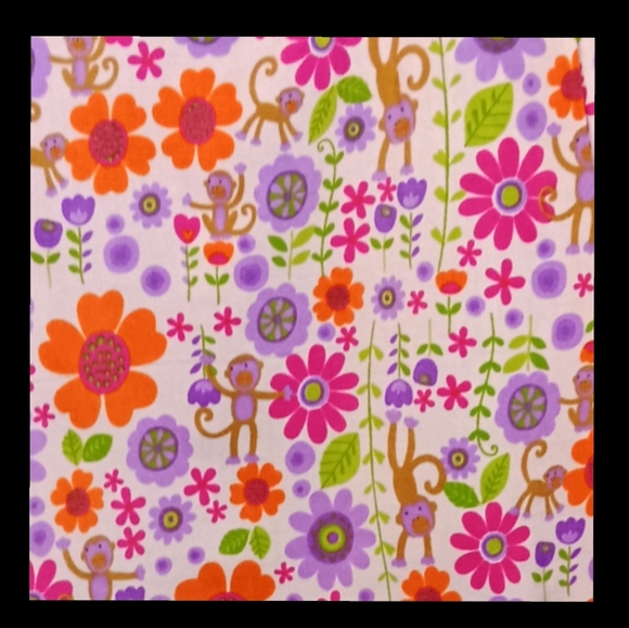 Floral w/ Monkeys Scrub Top by Shana L - Picture 3 of 4